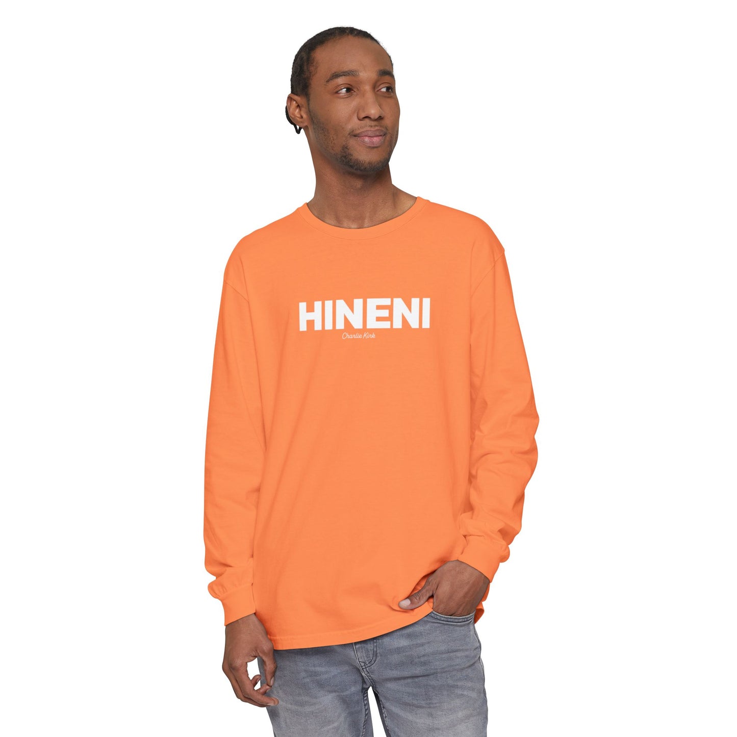 Hineni Charlie Kirk Here I am Lord Long Sleeve Tee - Comfort Colors