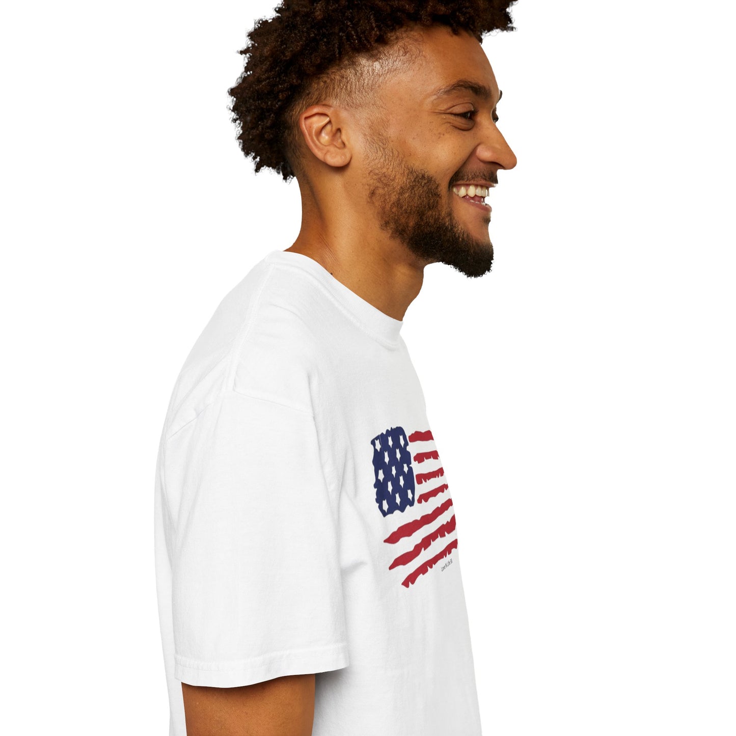Patriotic Flag Love USA Tee - Comfort Colors