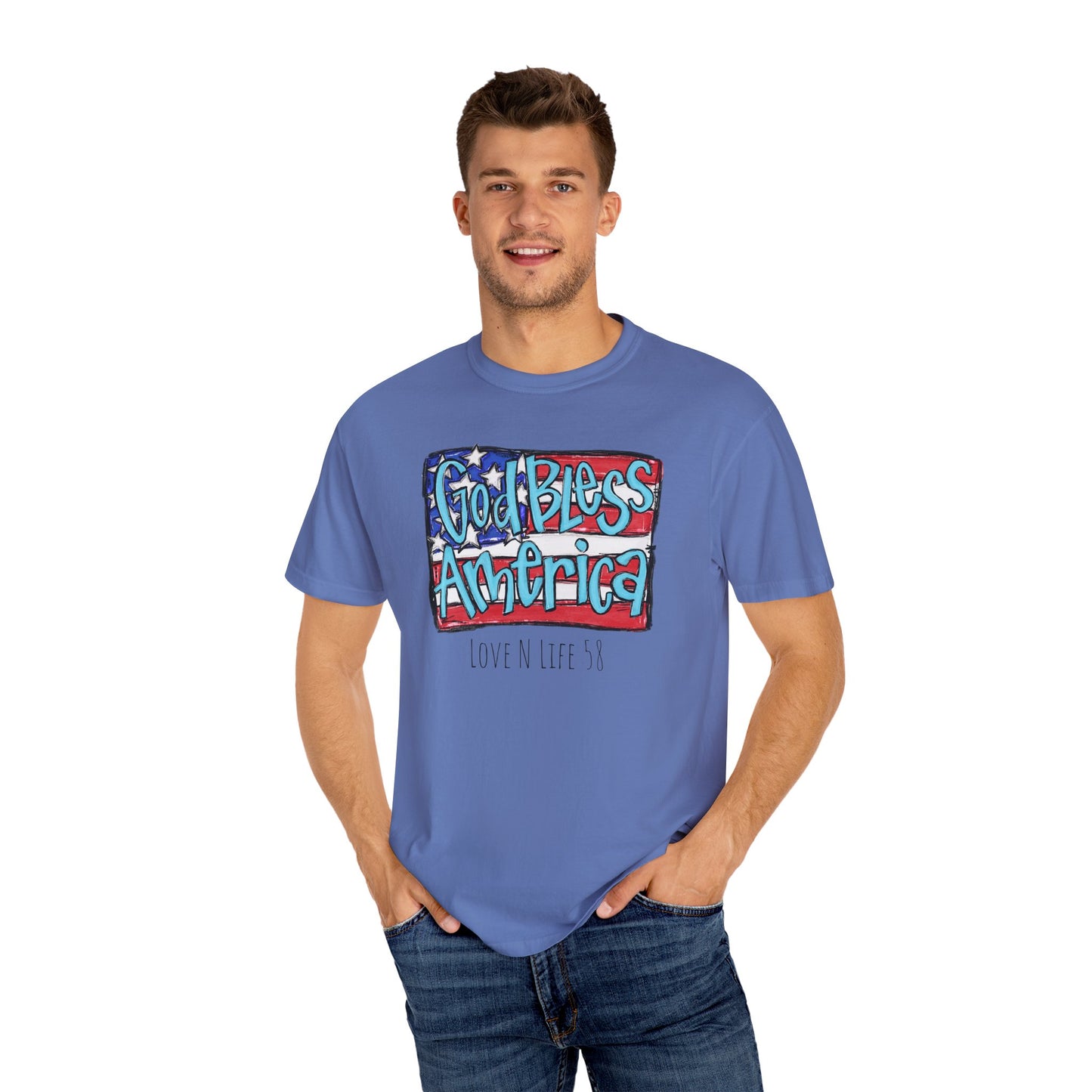 God Bless America Tee -Comfort Colors