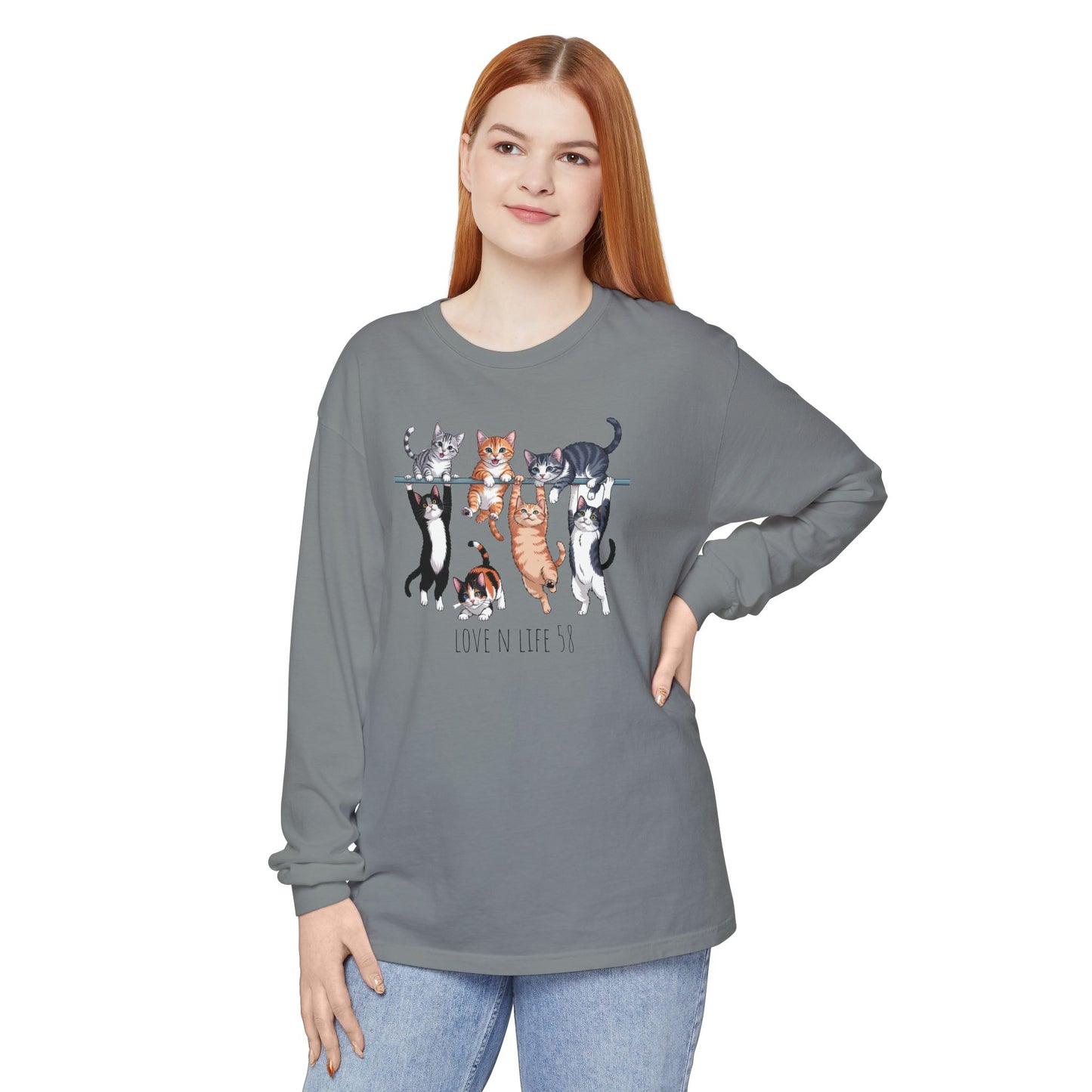 Cat Lovers Tee Long Sleeve - Comfort Colors