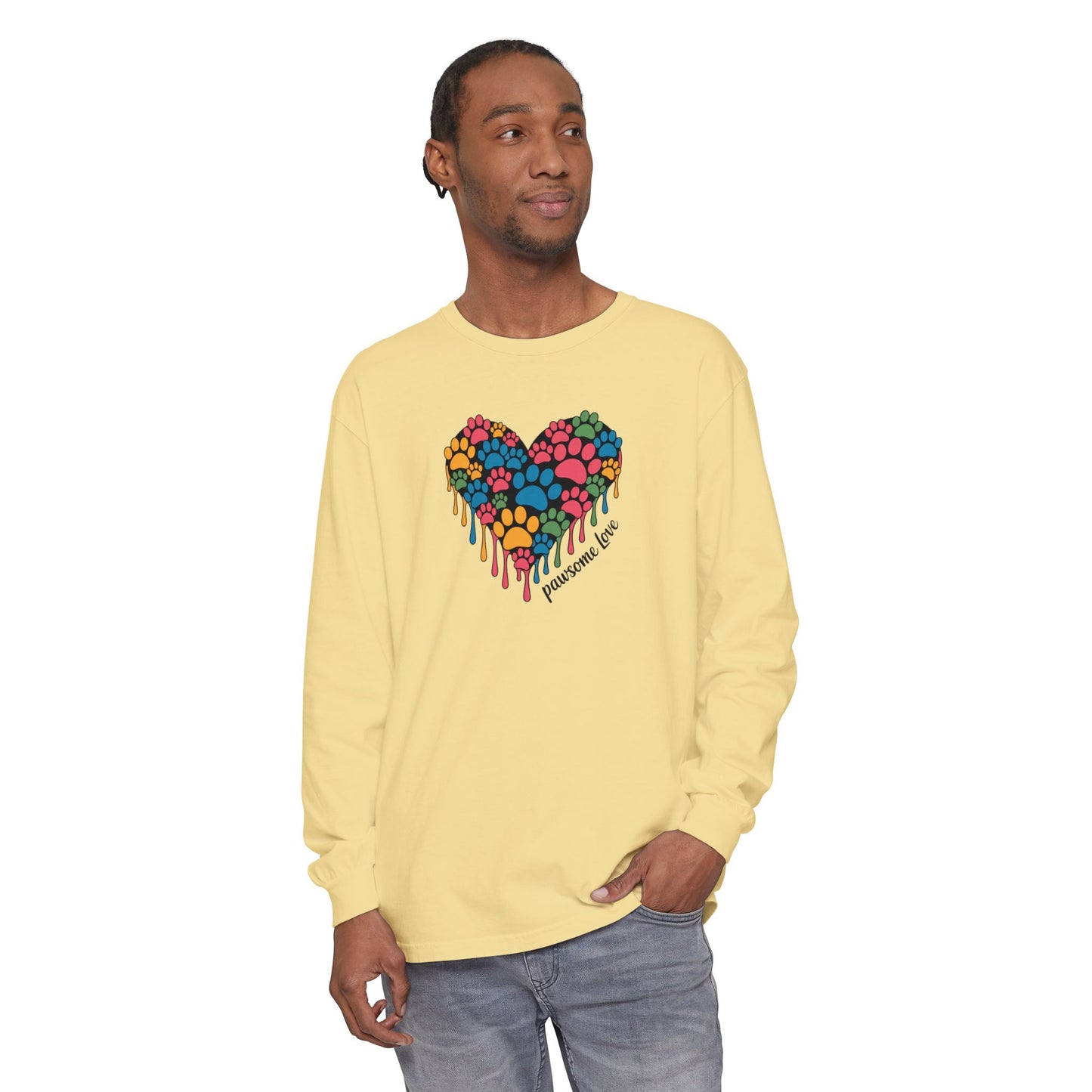 Pawsome Love Tee - Comfort Colors long sleeve