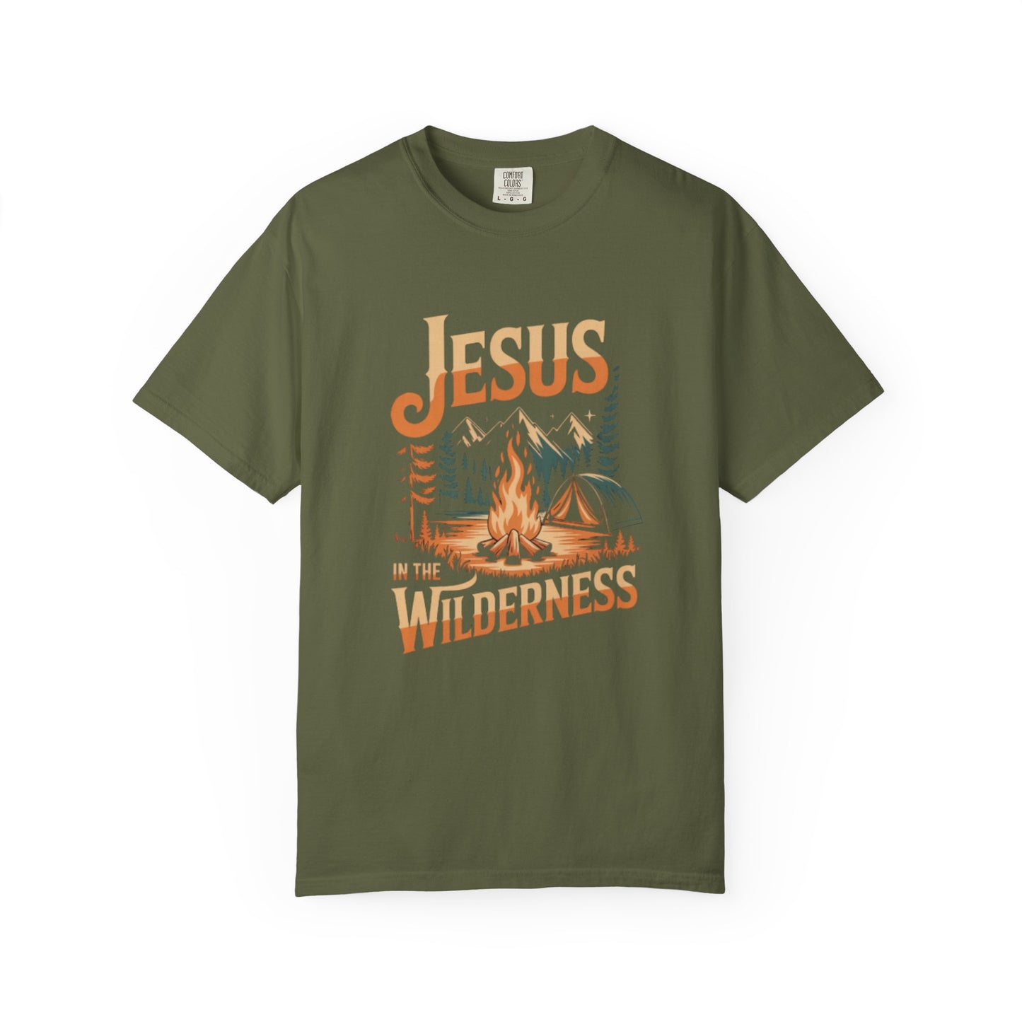 Jesus in the Wilderness Short Sleeve Tee — Faith Camping Graphic Tee