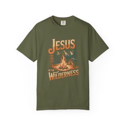 Jesus in the Wilderness Short Sleeve Tee — Faith Camping Graphic Tee