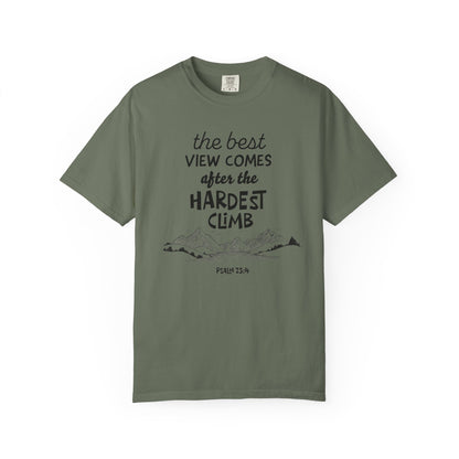 "The Best View Comes After the Hardest Climb" (Psalm 23:4) Short Sleeve Tee