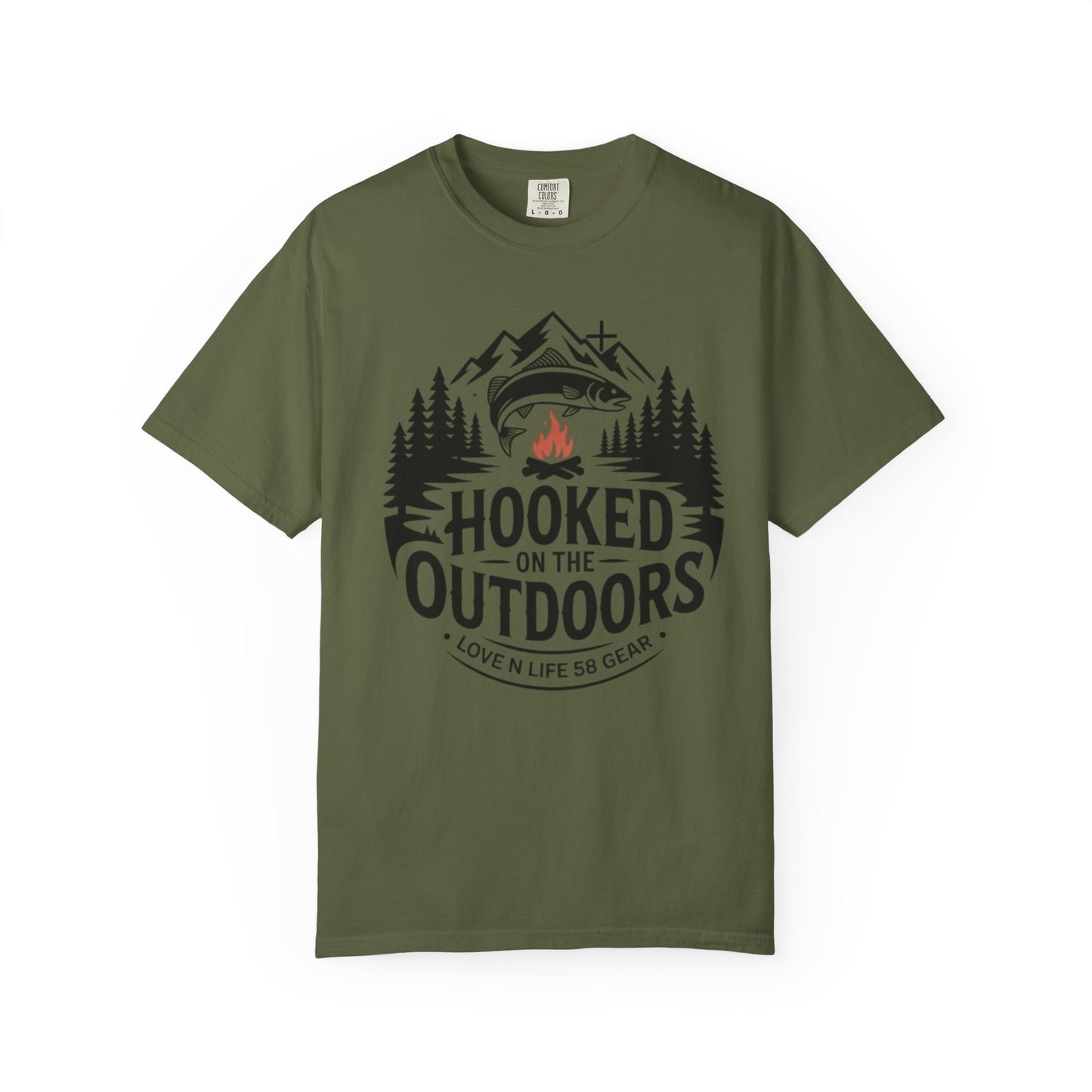 Hooked on the Outdoors Short Sleeve Fishing & Camping Tee