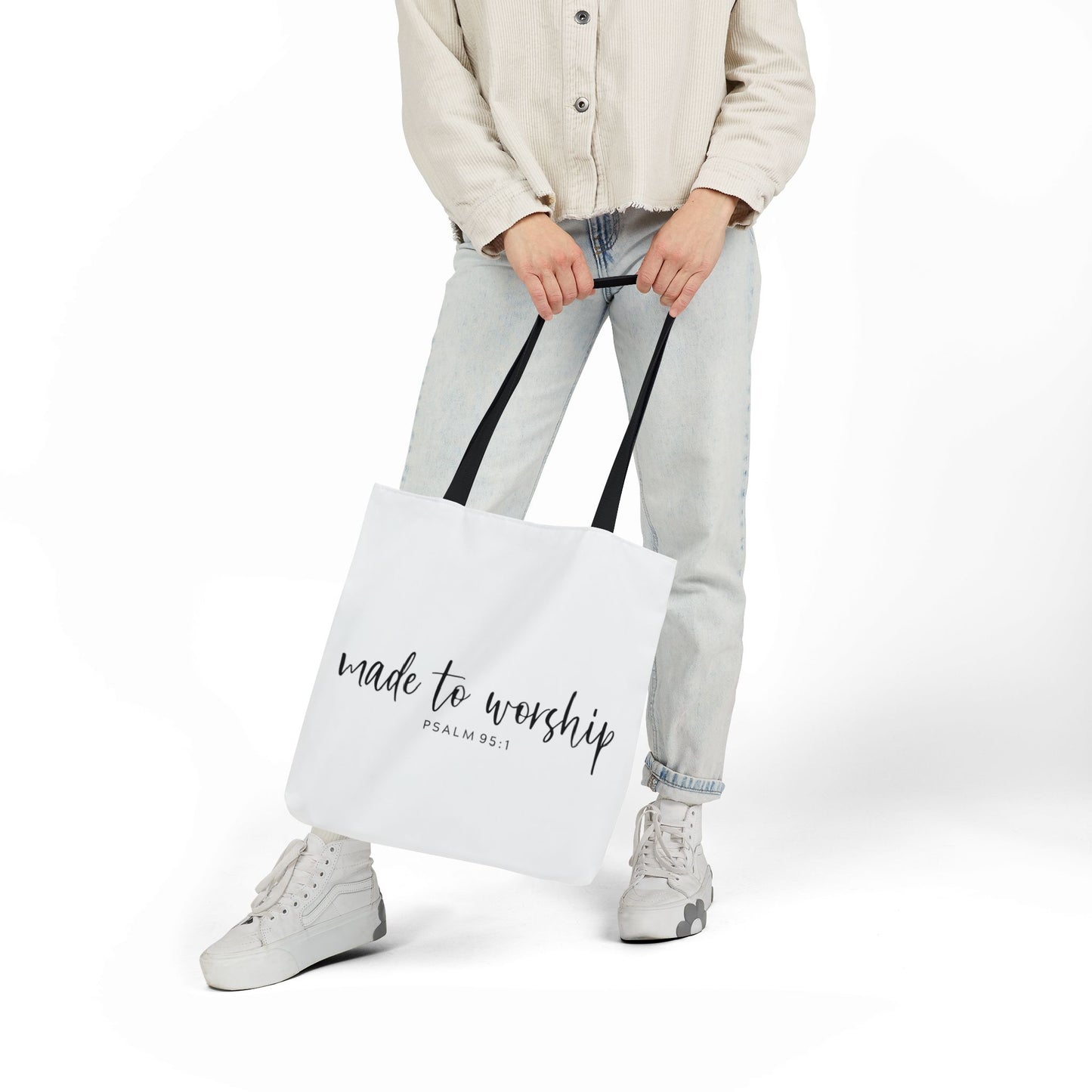 Inspirational Canvas Tote Bag - Faithful Design, Jesus Quote