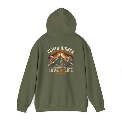 Mountain Climbing Hoodie — "Climb Higher, Trust Deeper" Adventure Pullover