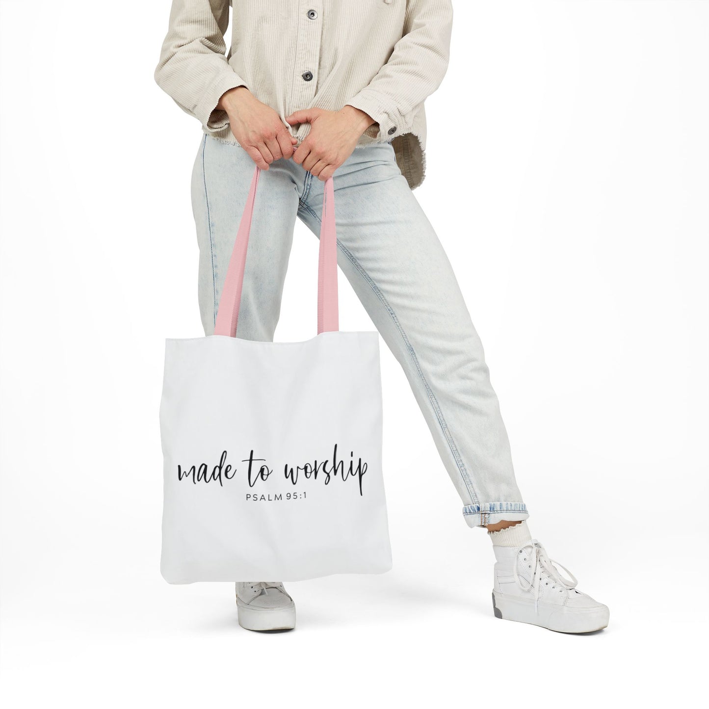 Inspirational Canvas Tote Bag - Faithful Design, Jesus Quote