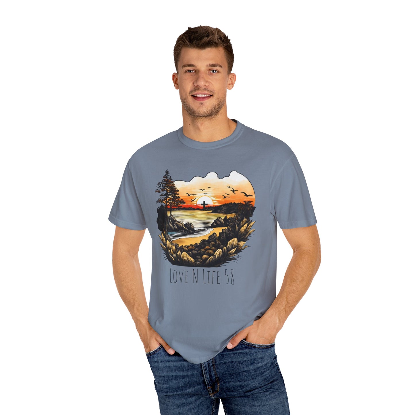 Love N Life Sunset Cross Tee - Color Comforts
