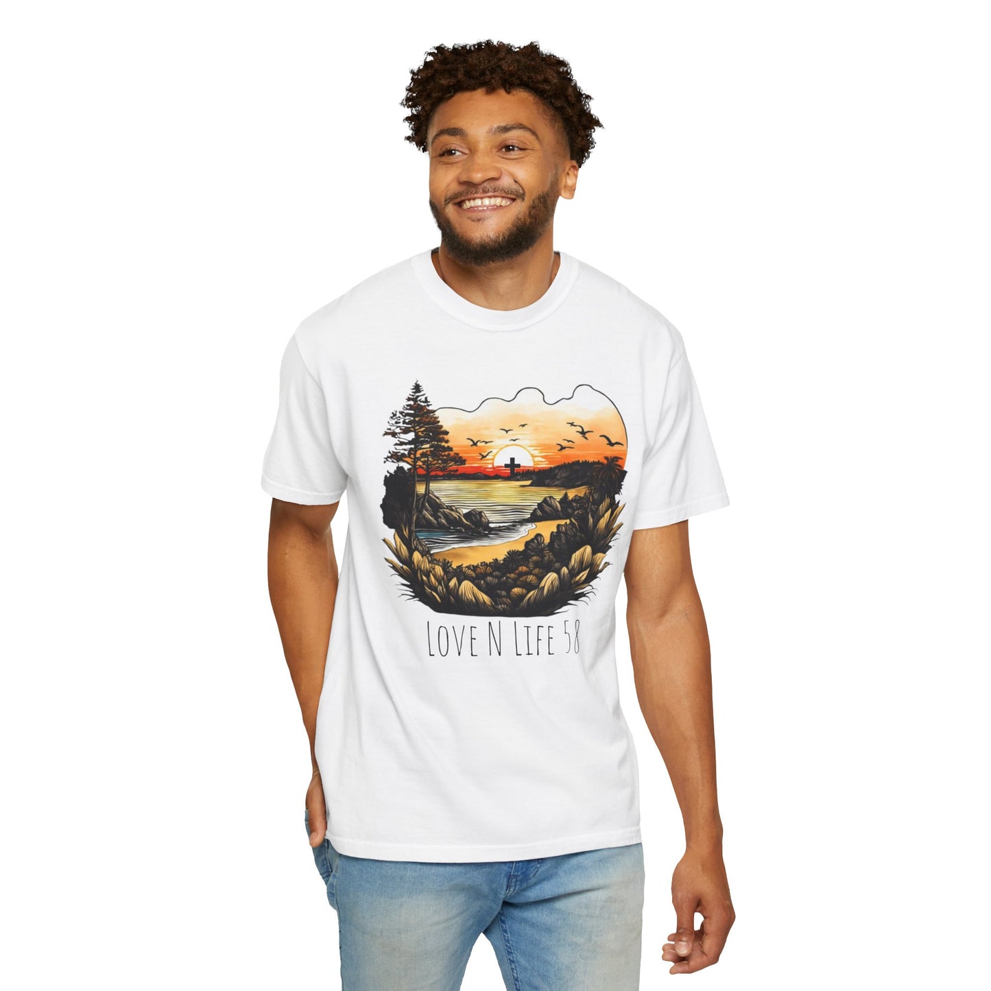 Love N Life Sunset Cross Tee