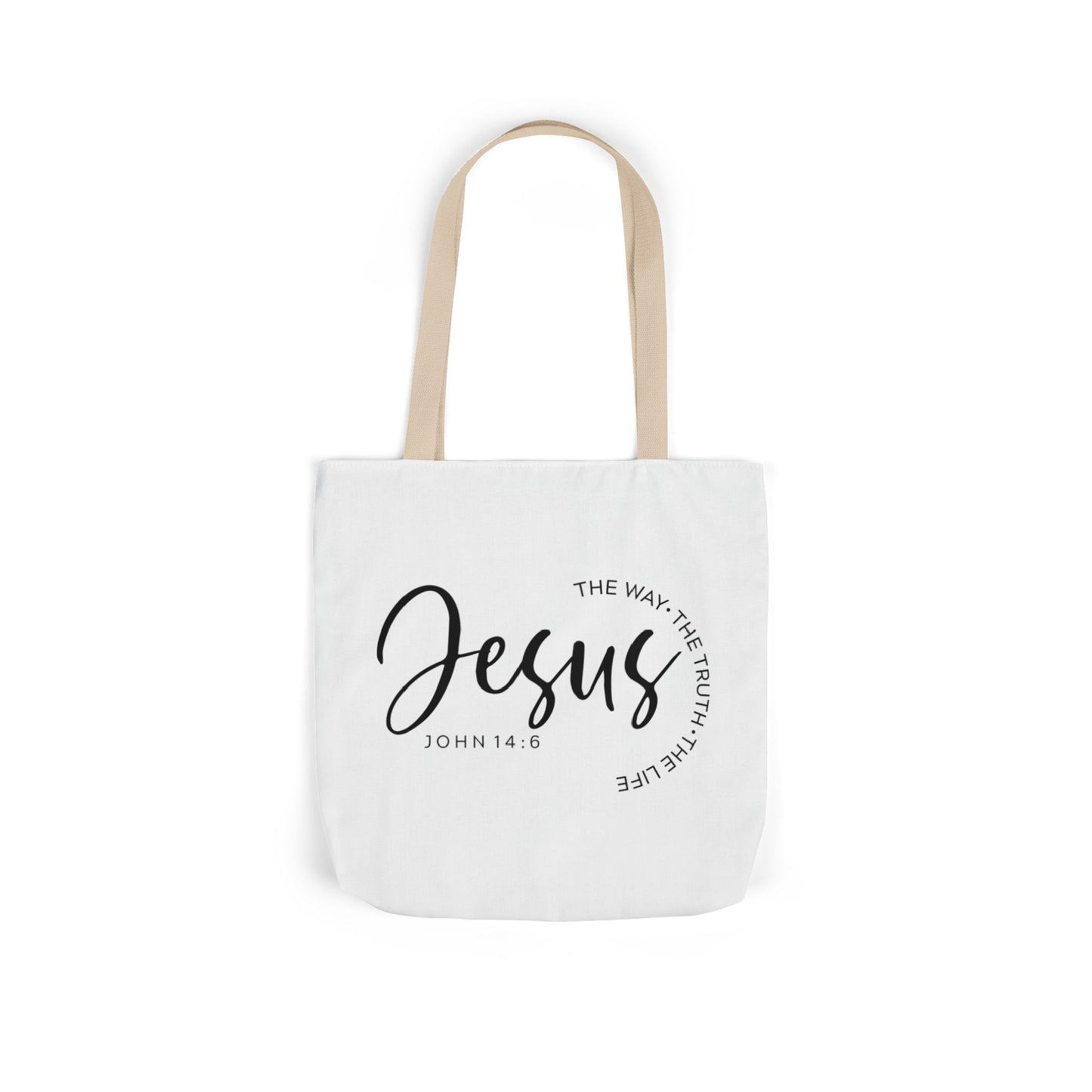 Inspirational Canvas Tote Bag - Faithful Design, Jesus Quote