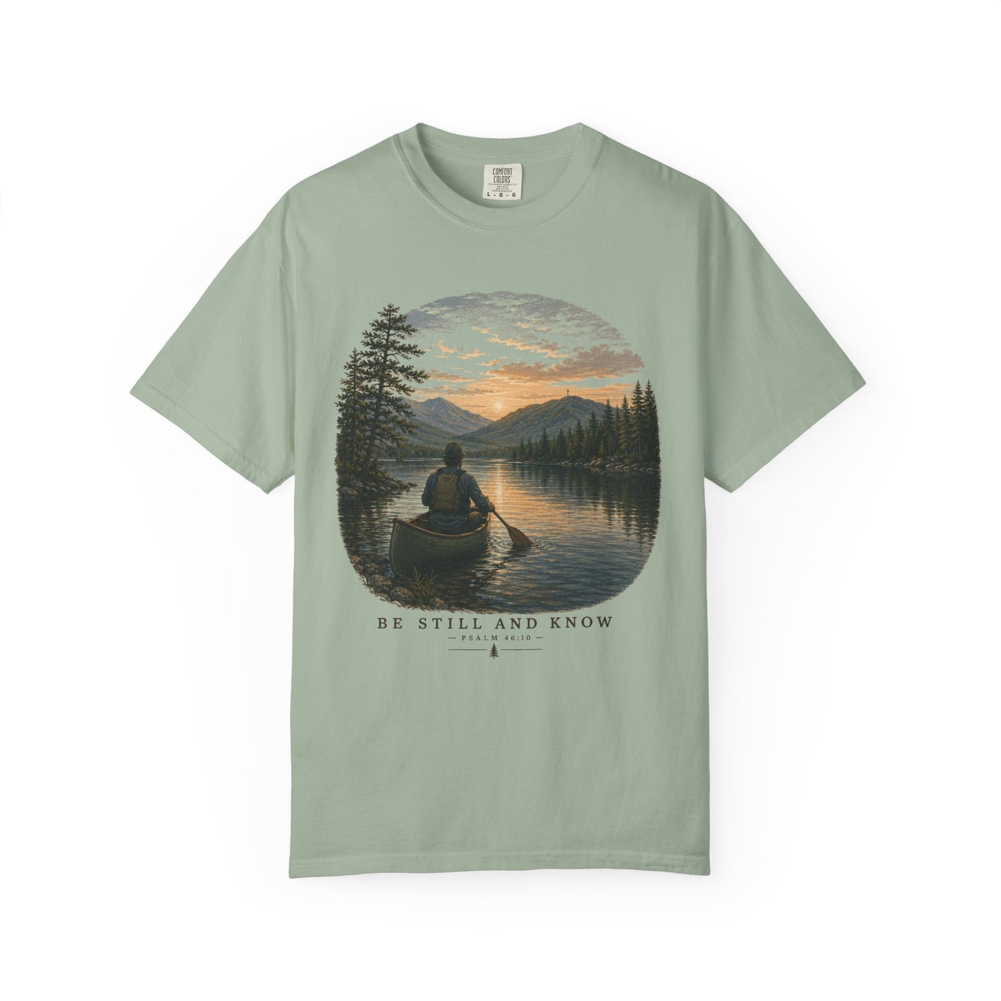 Be Still and Know Short Sleeve Unisex Meditative Canoe Nature Tee