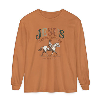Jesus Lead Me Through Long Sleeve Unisex Christian Tee