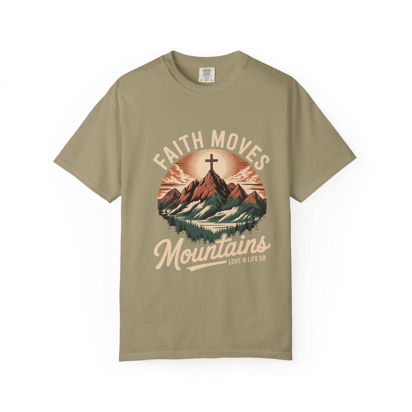 Faith Moves Mountains Short Sleeve Tee — Christian Mountain