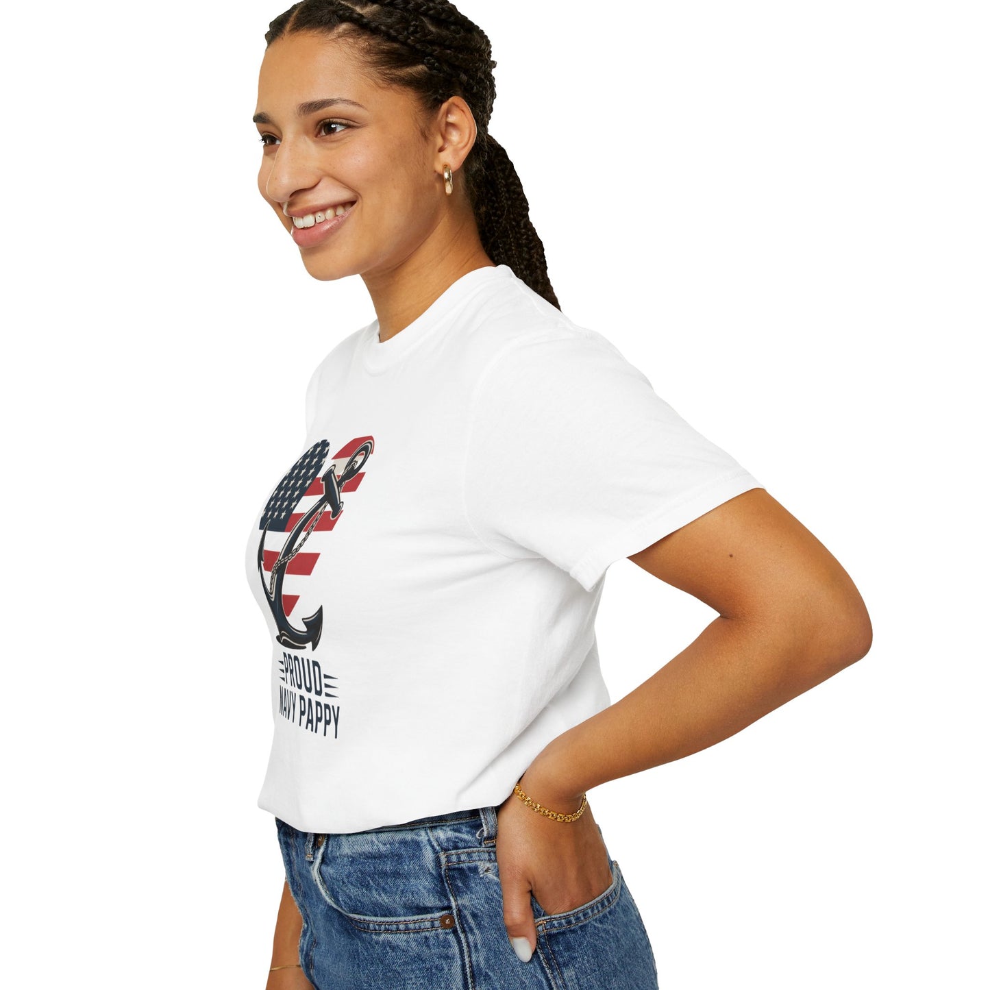 Proud Navy Pappy Tee - Comfort Colors 1717