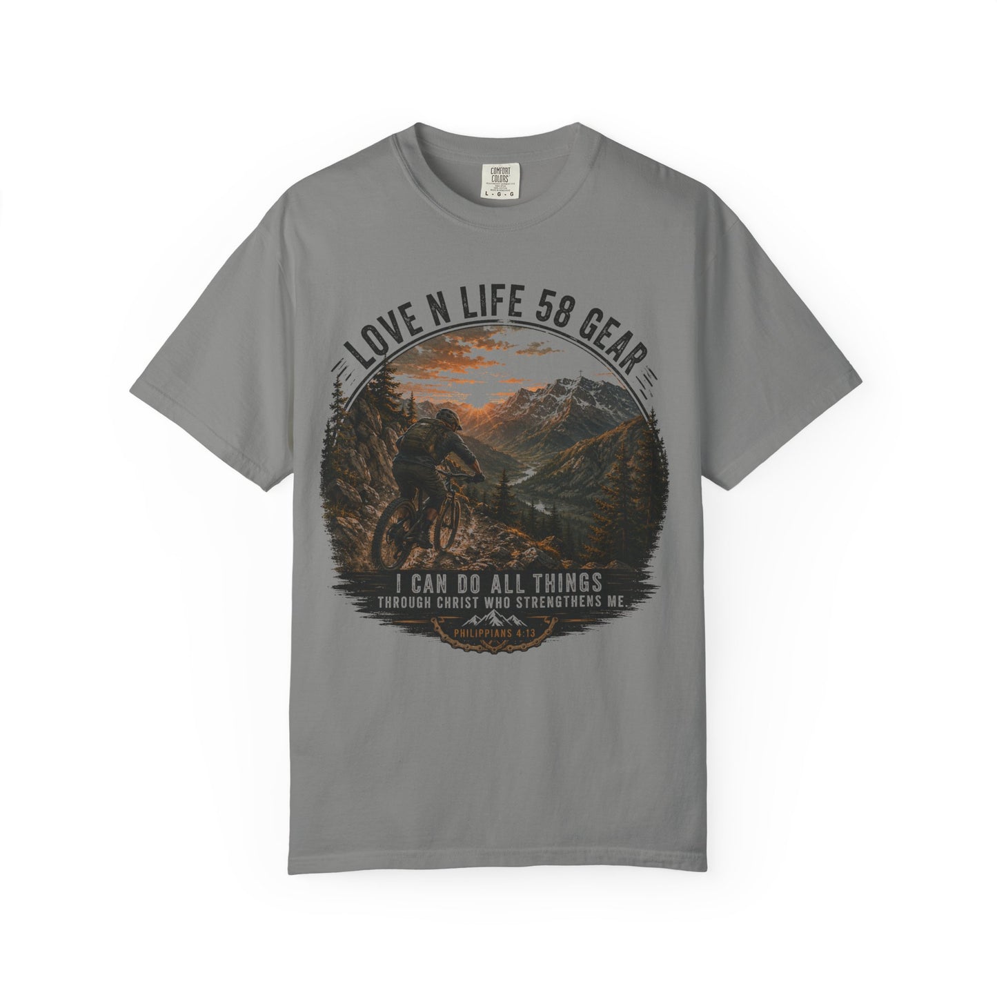 Mountain Biker Short Sleeve Tee— "I Can Do All Things"