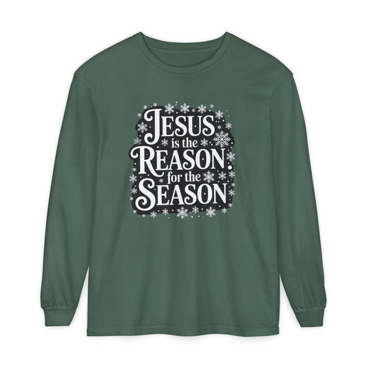 “Jesus is the Reason” Tee - Comfort Colors Long Sleeve