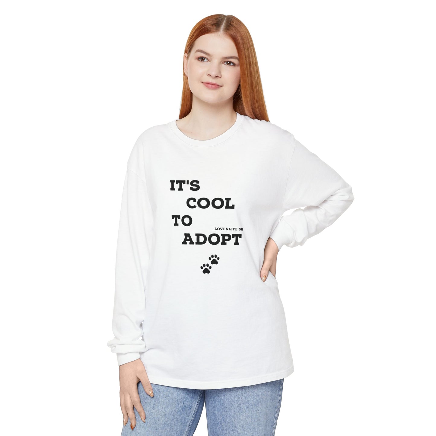 It's Cool to Adopt Long Sleeve — Animal Rescue Adoption Tee