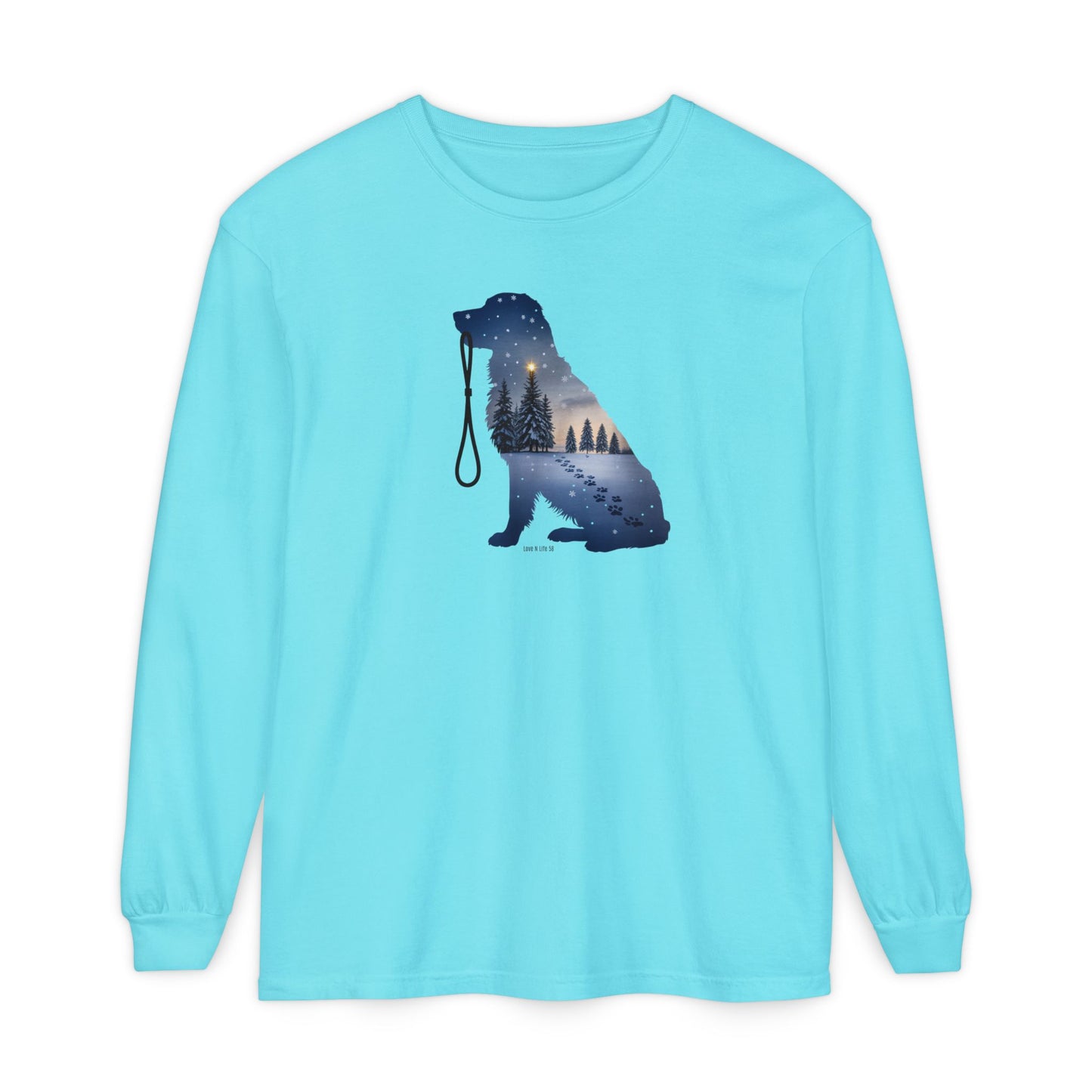 Winter Snowy Night Retriever Long Sleeve Tee