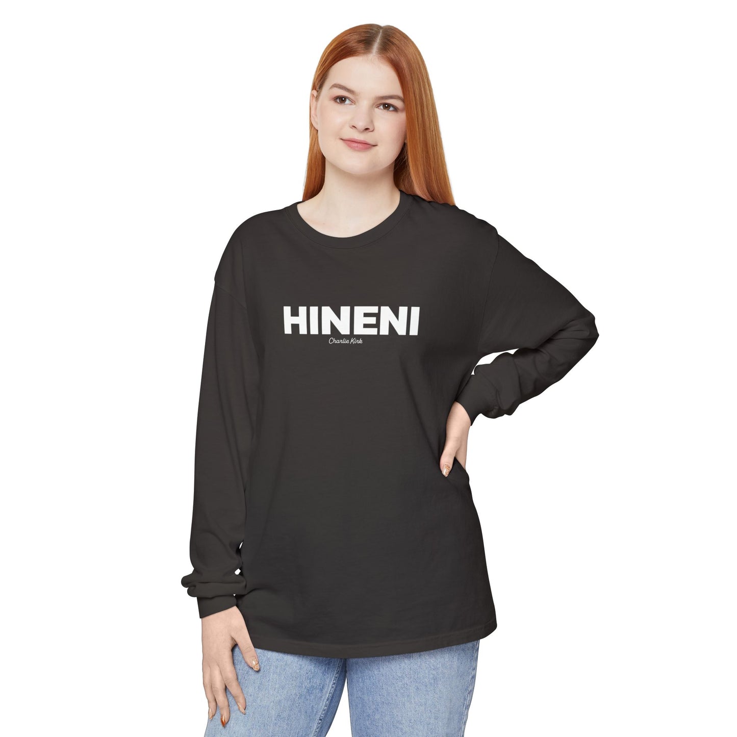 Hineni Charlie Kirk Here I am Lord Long Sleeve Tee - Comfort Colors