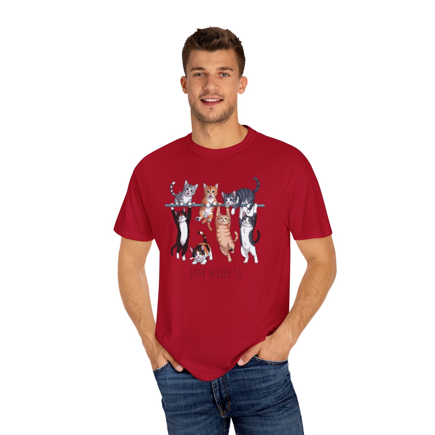 Cat Lover Love N Life 58 Tee - Comfort Colors