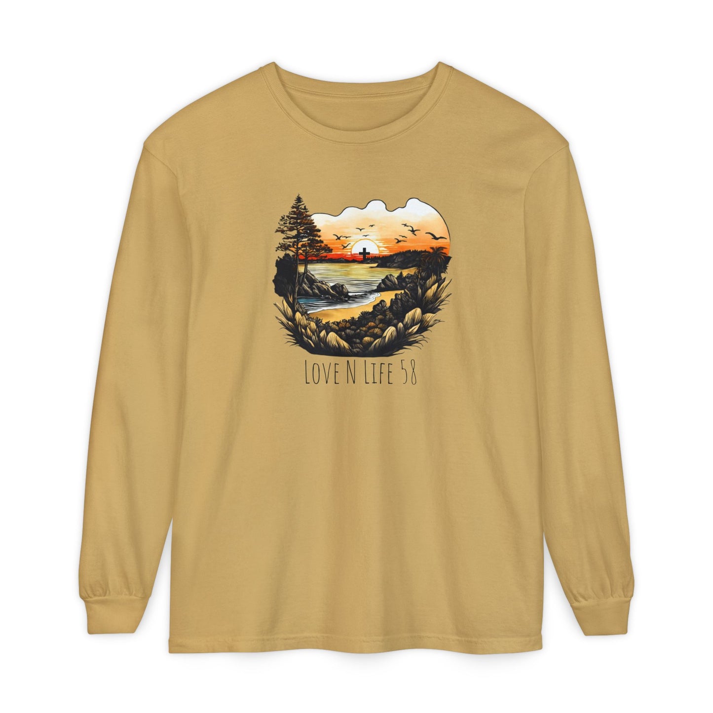 Sunset Cross - Comfort Colors Long Sleeve