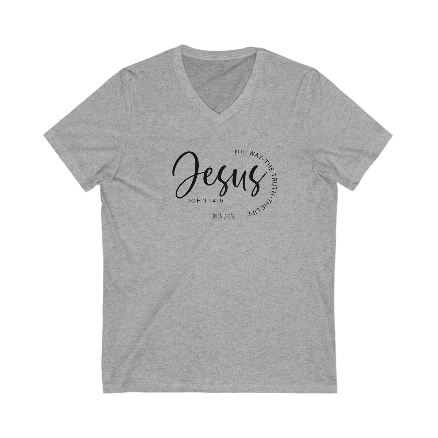 Jesus The Way, The Truth V- Neck Tee - Bella Canvas