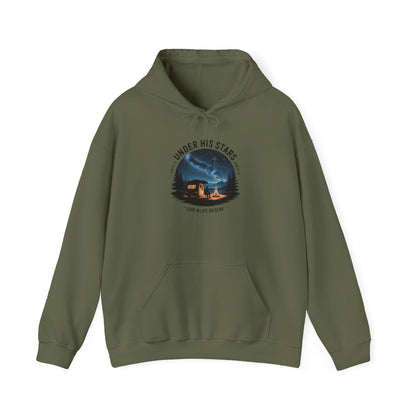 "Under His Stars" Scenic Night Sky Camping Hoodie