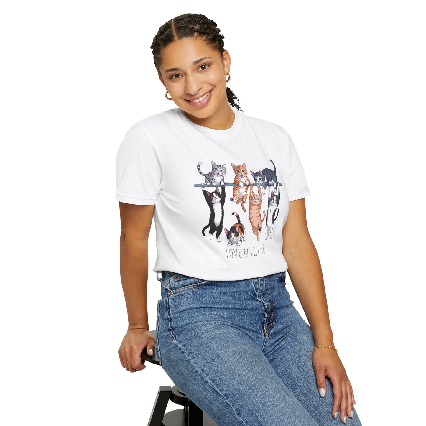 Cat Lover Love N Life 58 Tee - Comfort Colors