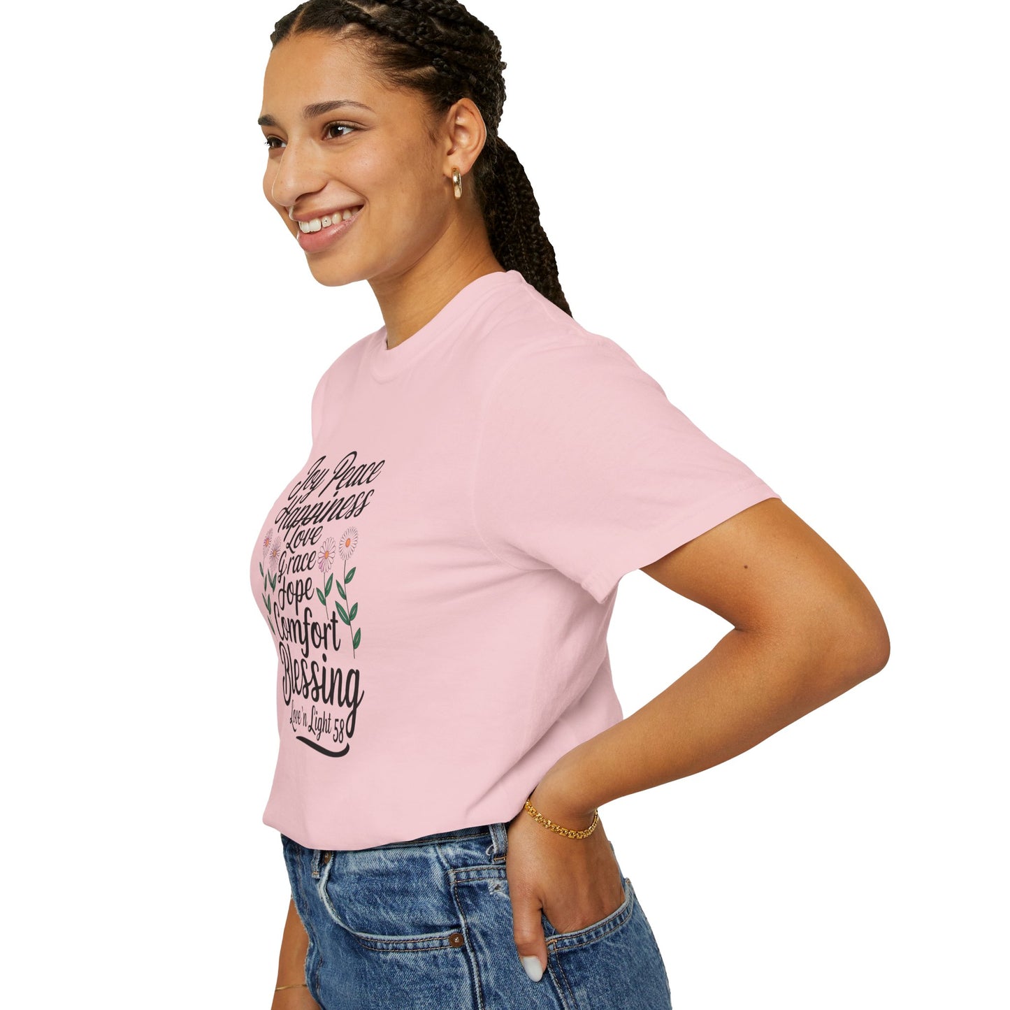 Joy Happiness and Love Tee - Comfort Colors