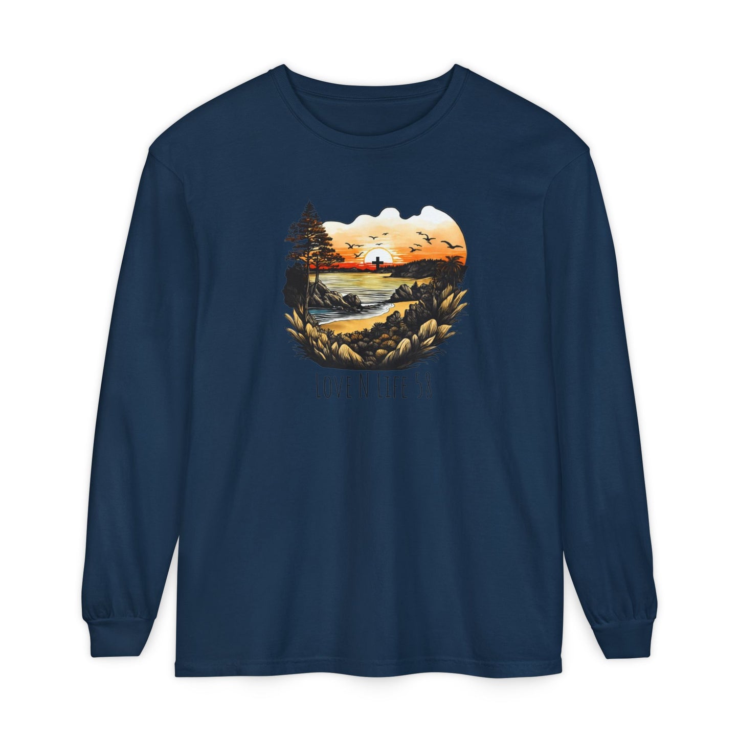 Sunset Cross - Comfort Colors Long Sleeve