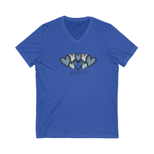 Hearts Love Tee -  Bella Canvas V- Neck