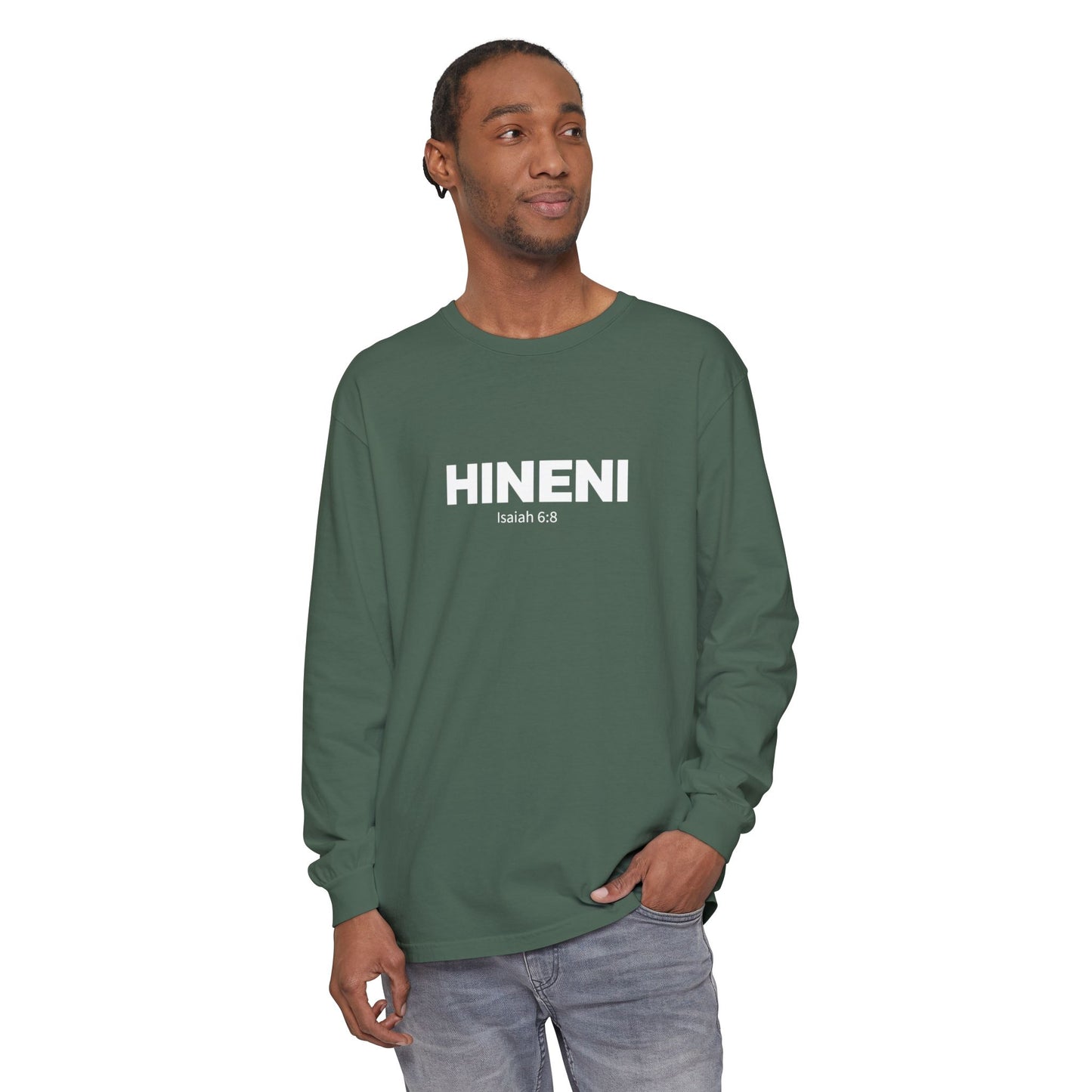 HINENI Isaiah 6: 8 Long Sleeve T-Shirt - Comfort Colors
