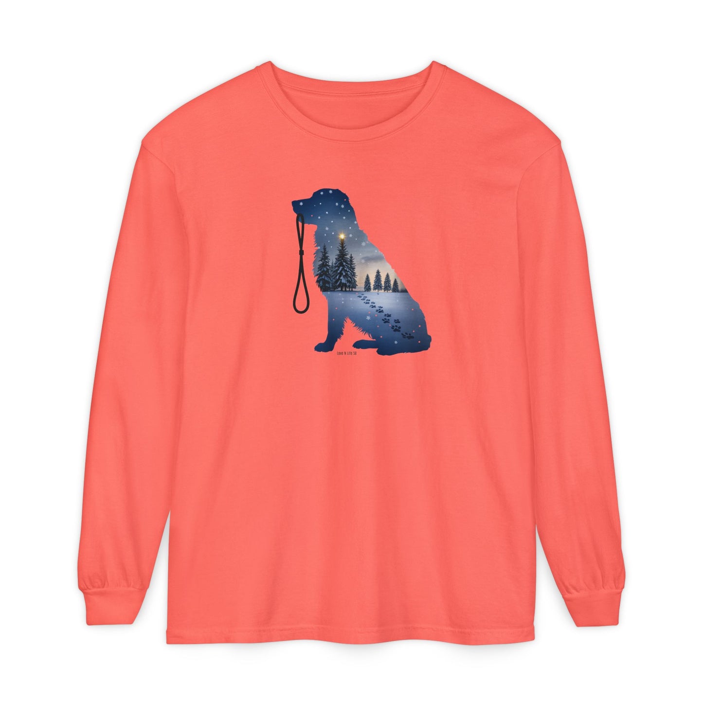 Winter Snowy Night Retriever Long Sleeve Tee