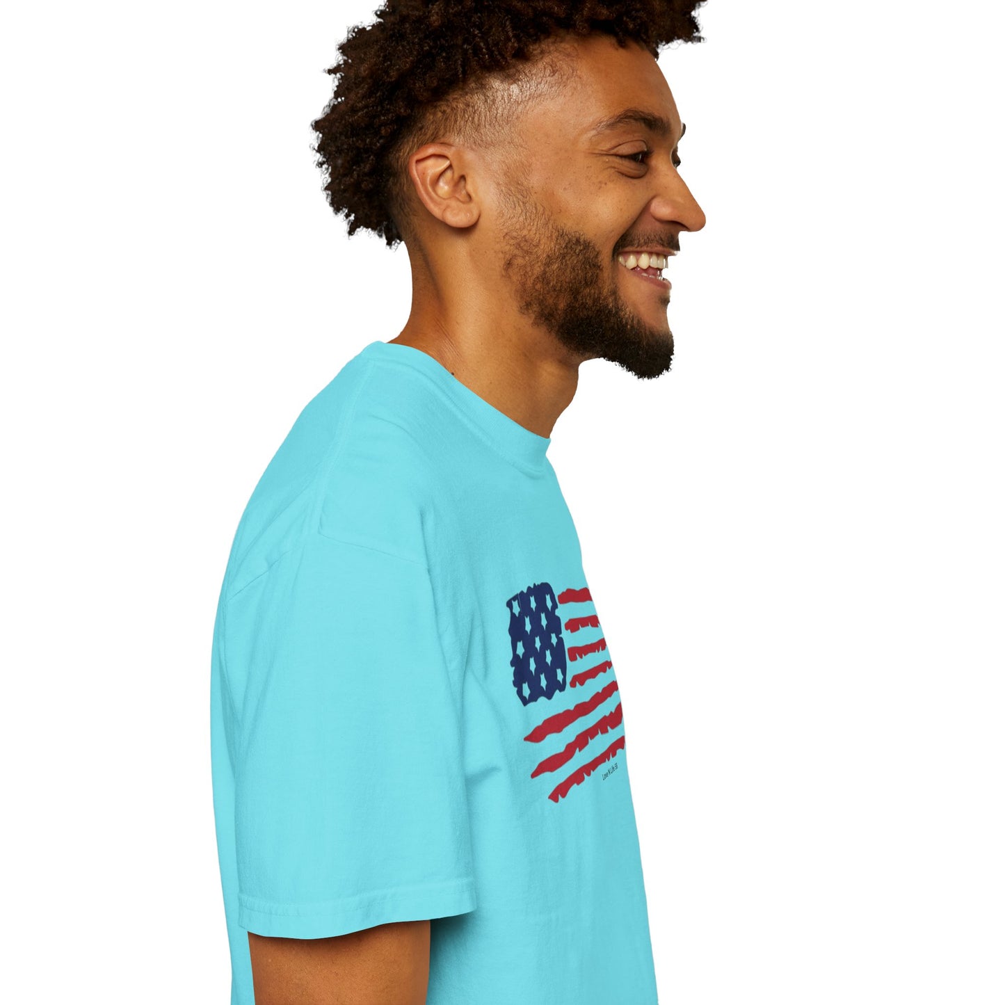 Patriotic Flag Love USA Tee - Comfort Colors