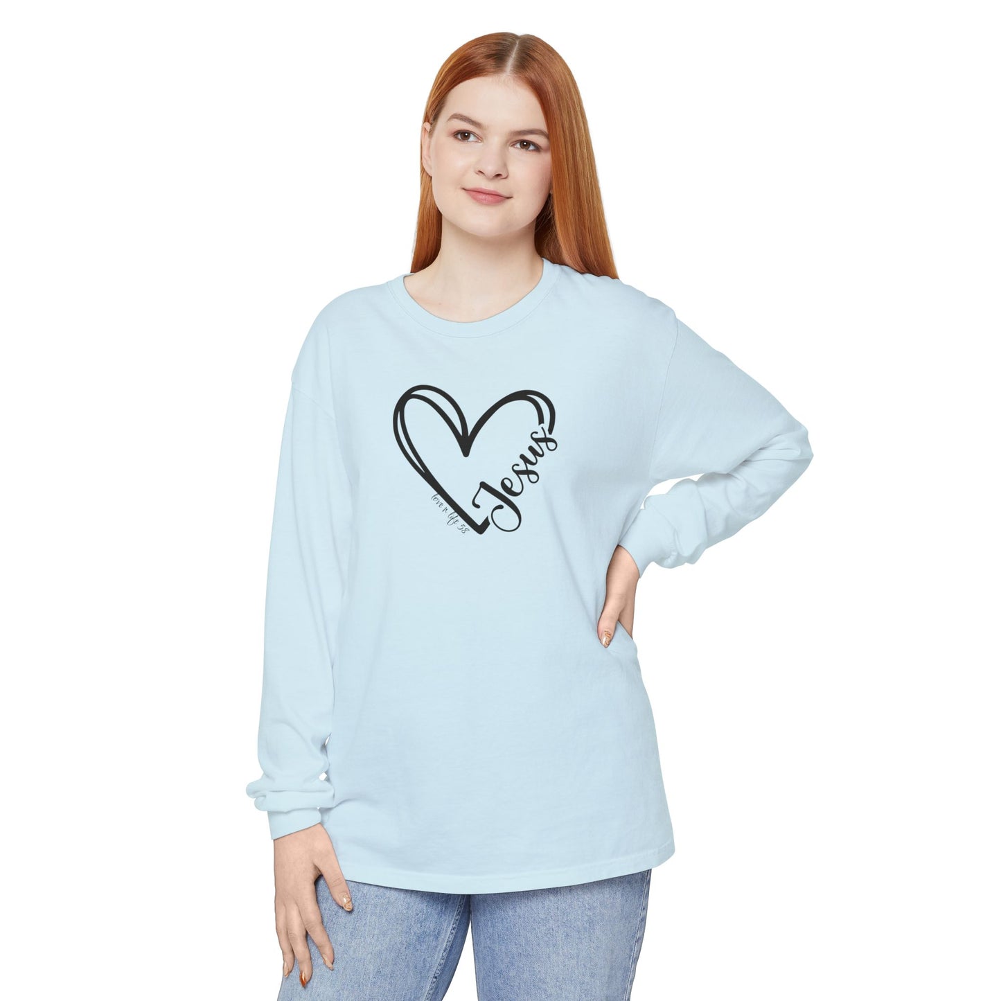 Jesus Heart Tee - Comfort Colors Long Sleeve