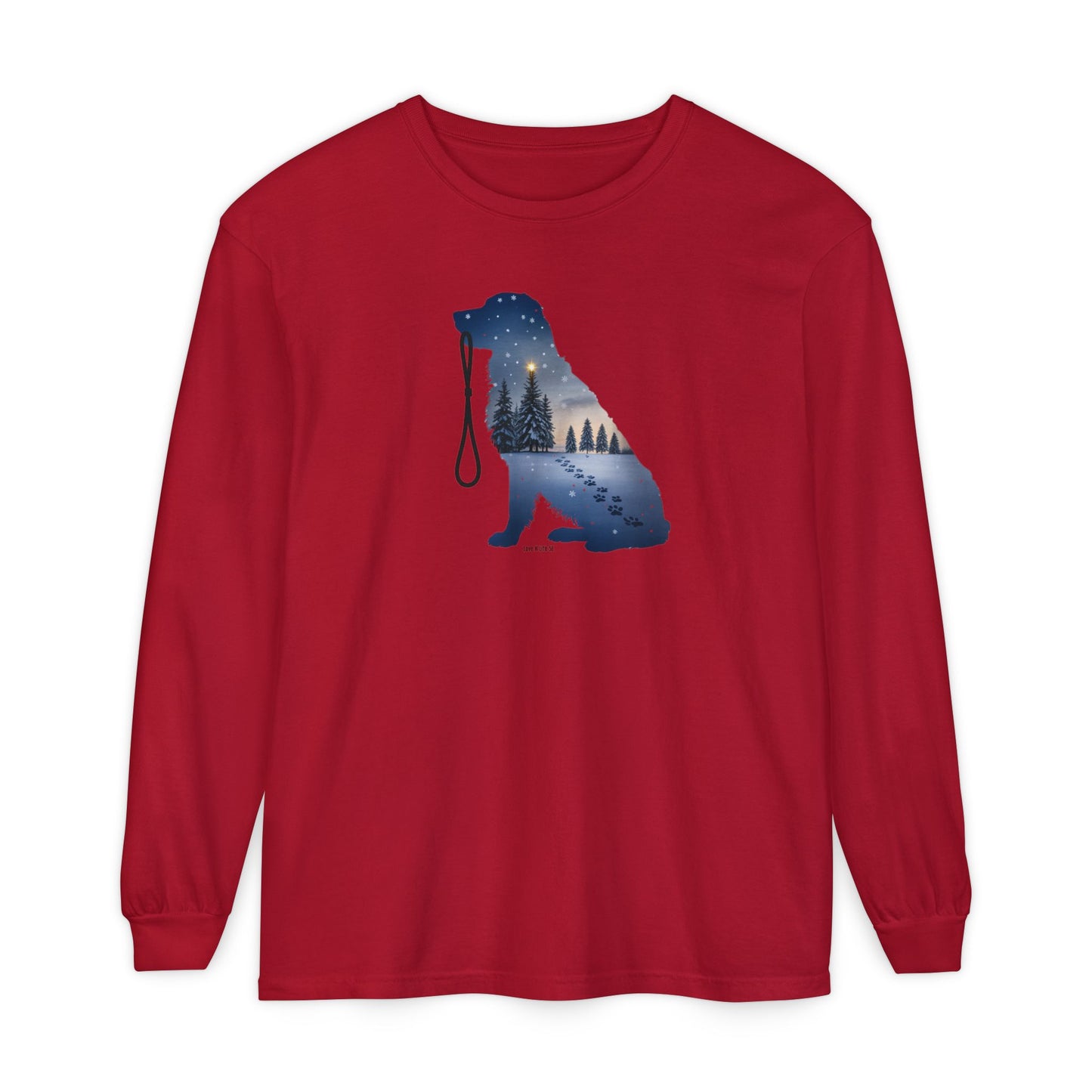 Winter Snowy Night Retriever Long Sleeve Tee