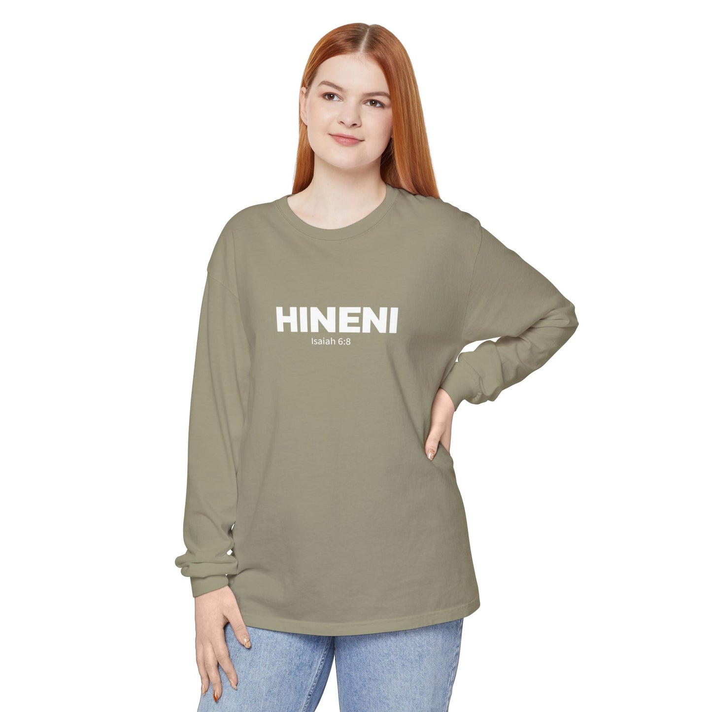 HINENI Isaiah 6: 8 Long Sleeve T-Shirt - Comfort Colors