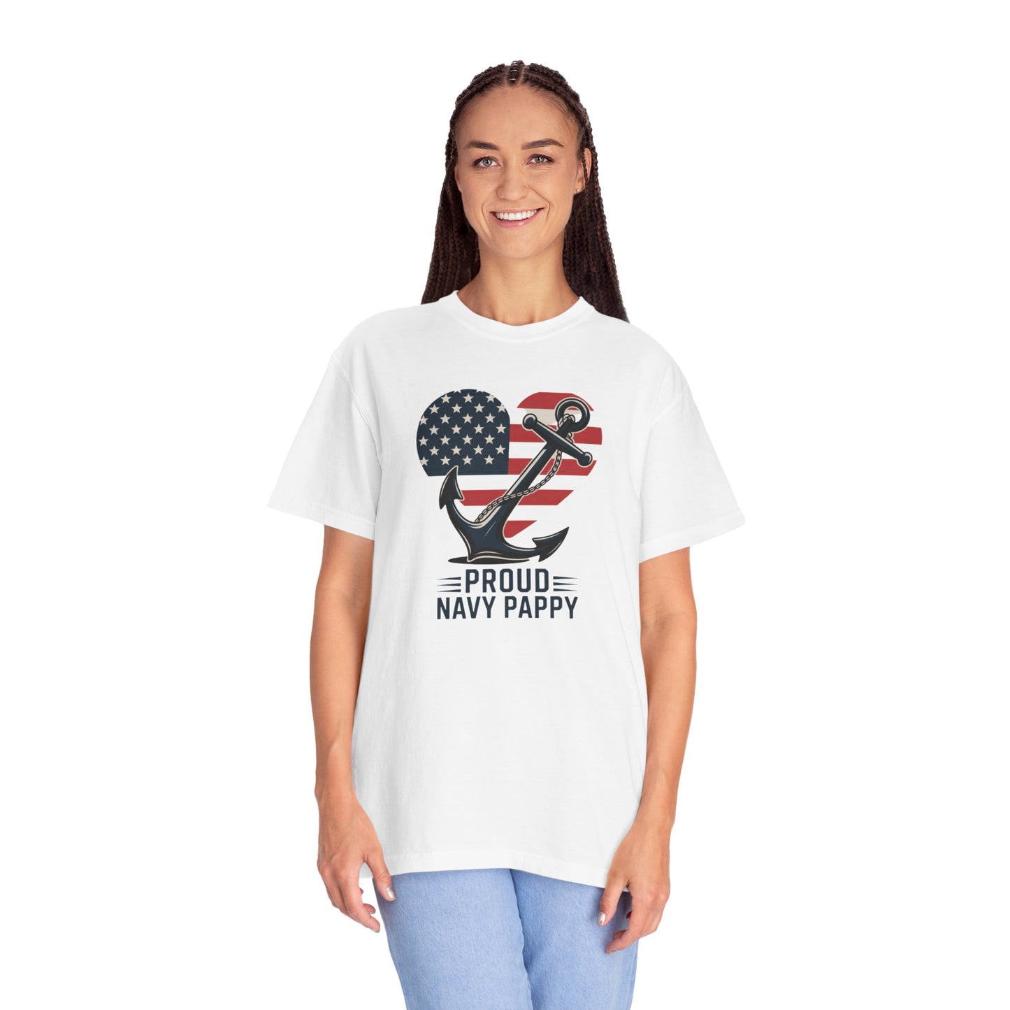 Proud Navy Pappy Tee - Comfort Colors 1717
