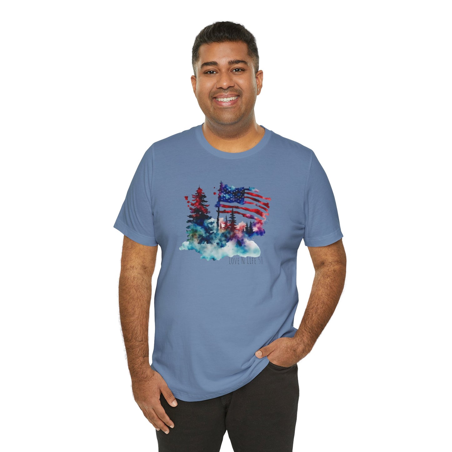 American Flag Patriotic LoveNLife58 Tee - Bella Canvas