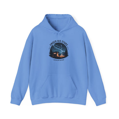 "Under His Stars" Scenic Night Sky Camping Hoodie