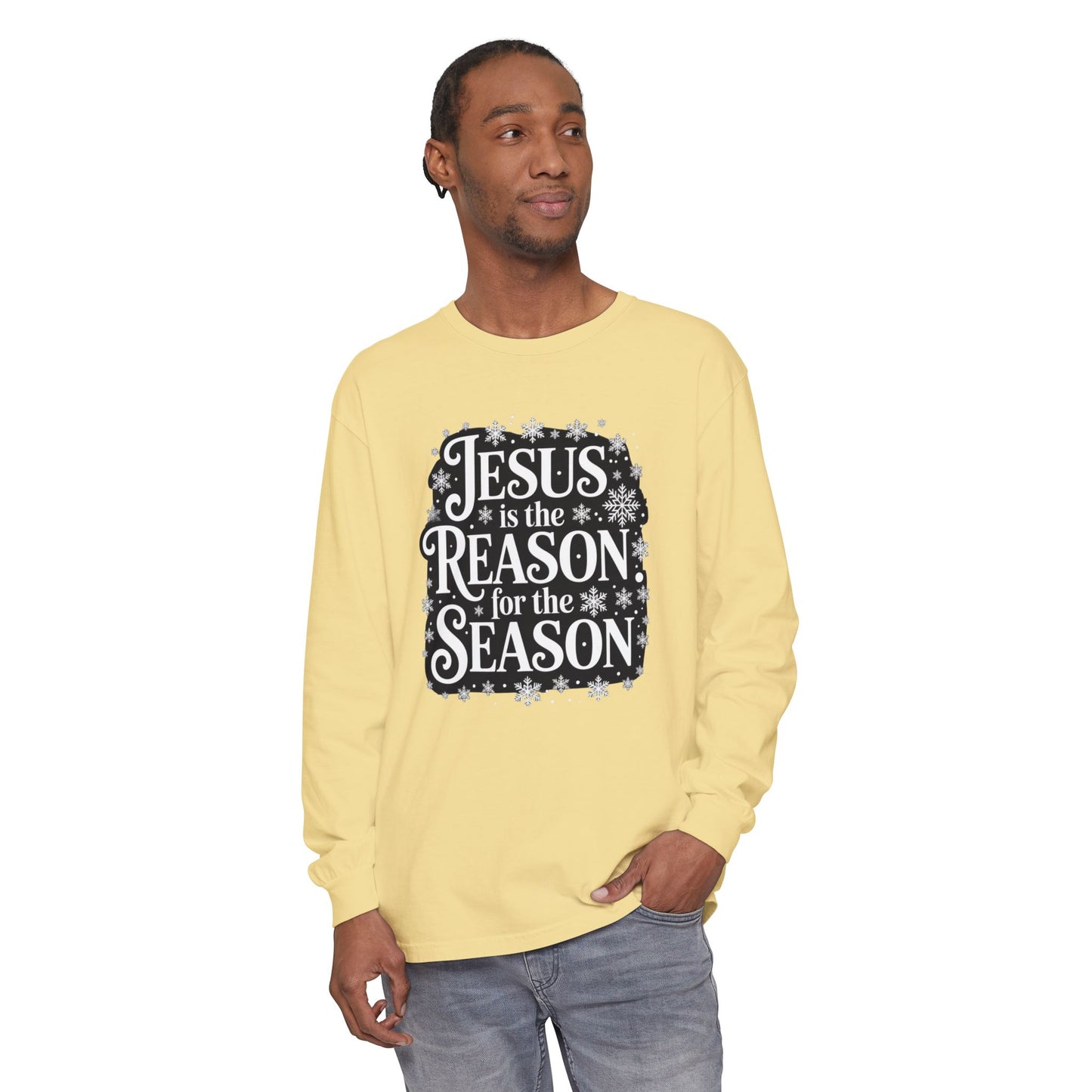 “Jesus is the Reason” Tee - Comfort Colors Long Sleeve