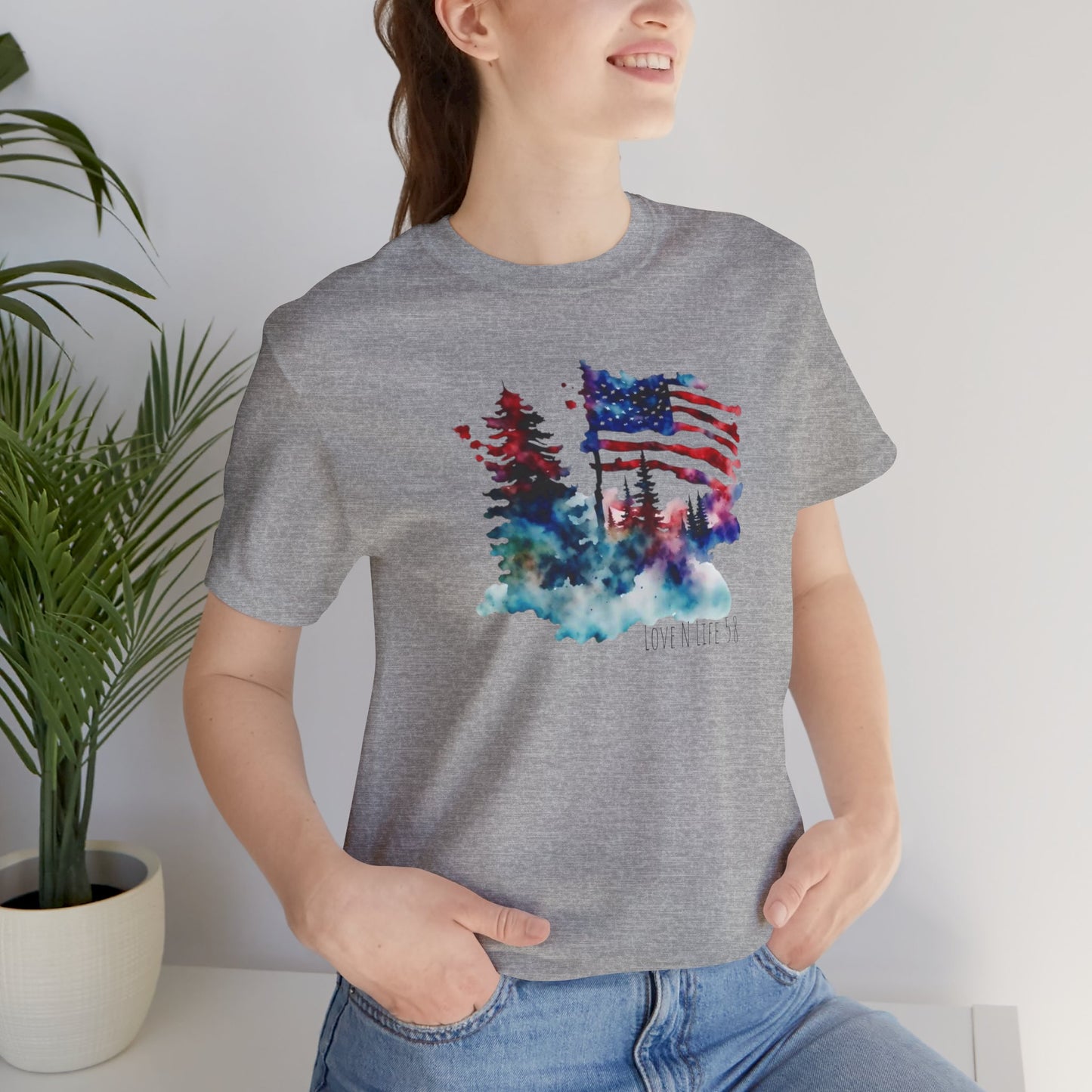 American Flag Patriotic LoveNLife58 Tee - Bella Canvas