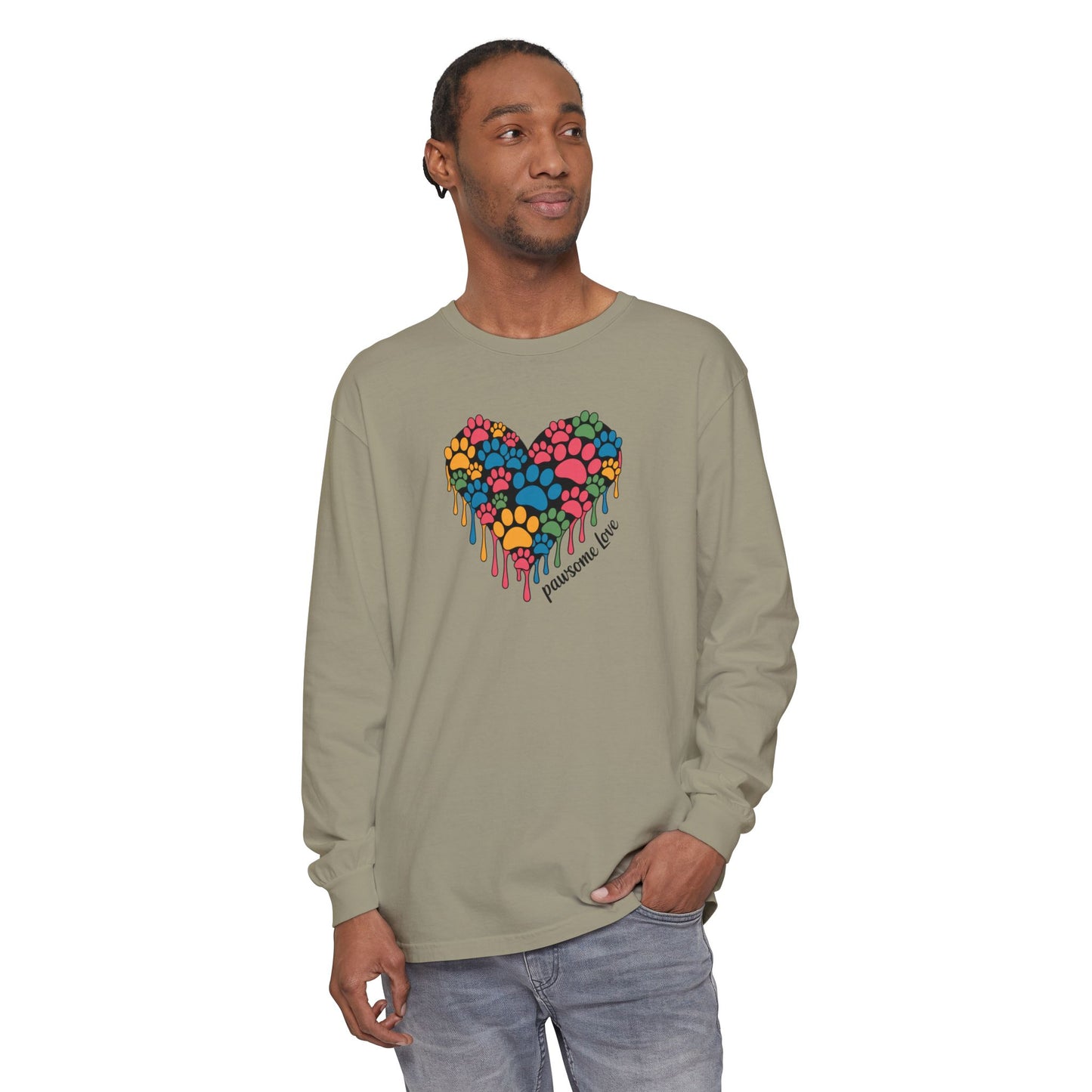 Pawsome Love Tee - Comfort Colors long sleeve