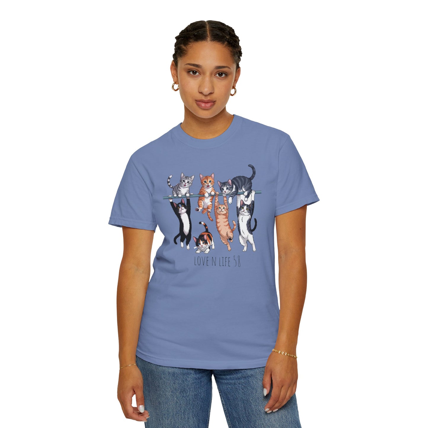 Cat Lover Love N Life 58 Tee - Comfort Colors