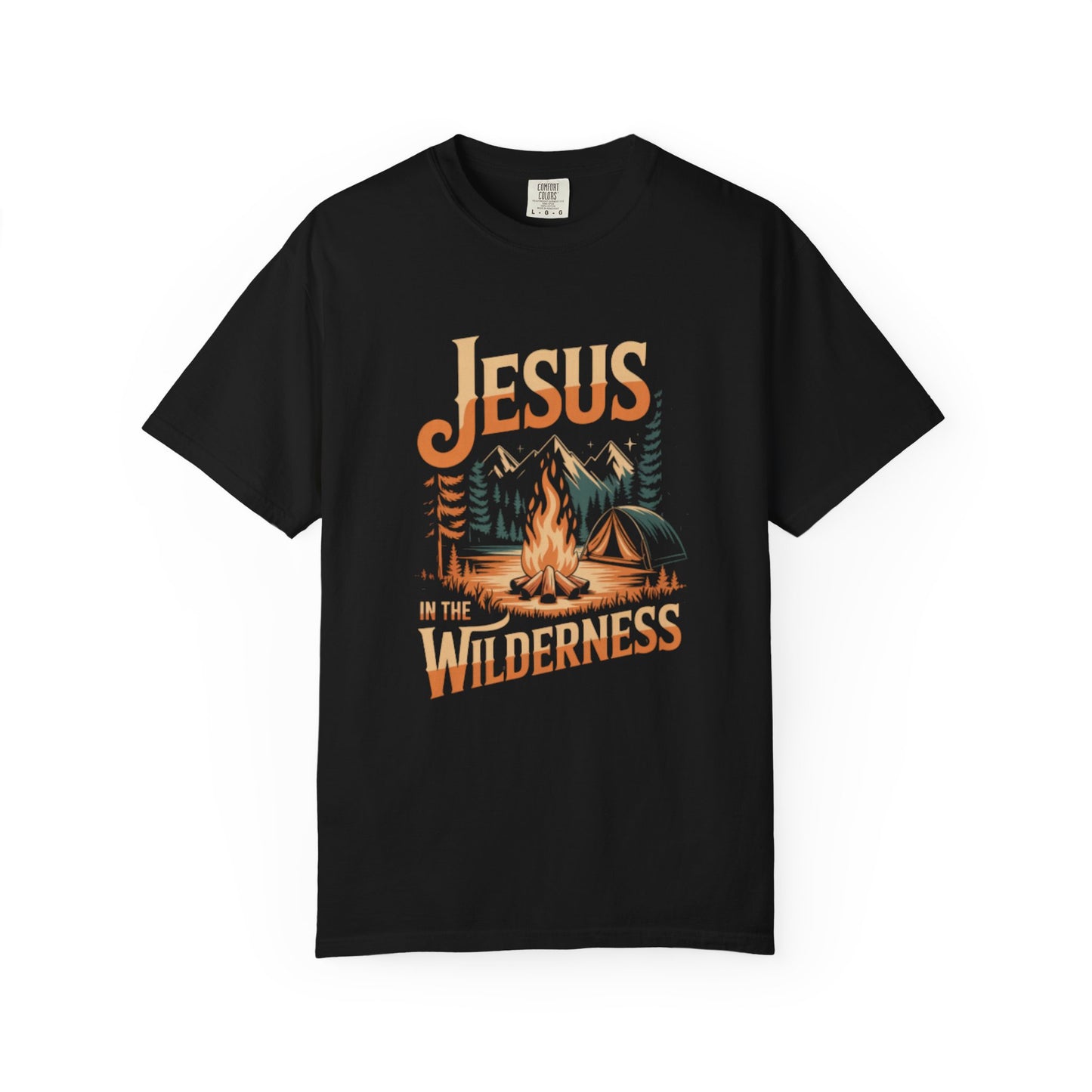 Jesus in the Wilderness Short Sleeve Tee — Faith Camping Graphic Tee