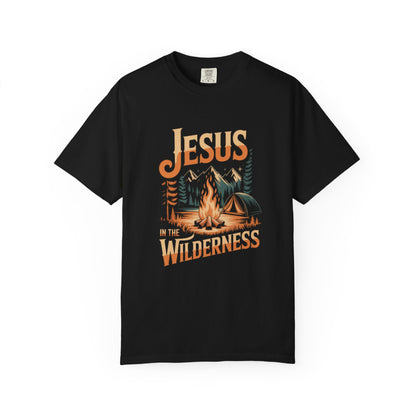 Jesus in the Wilderness Short Sleeve Tee — Faith Camping Graphic Tee
