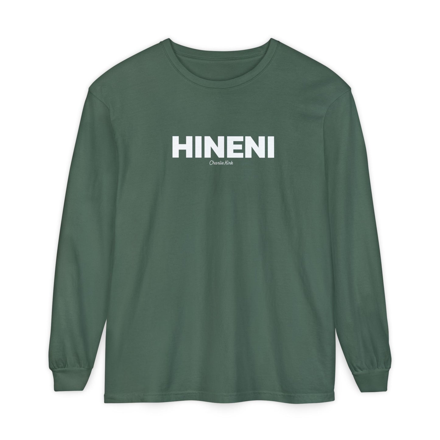Hineni Charlie Kirk Here I am Lord Long Sleeve Tee - Comfort Colors