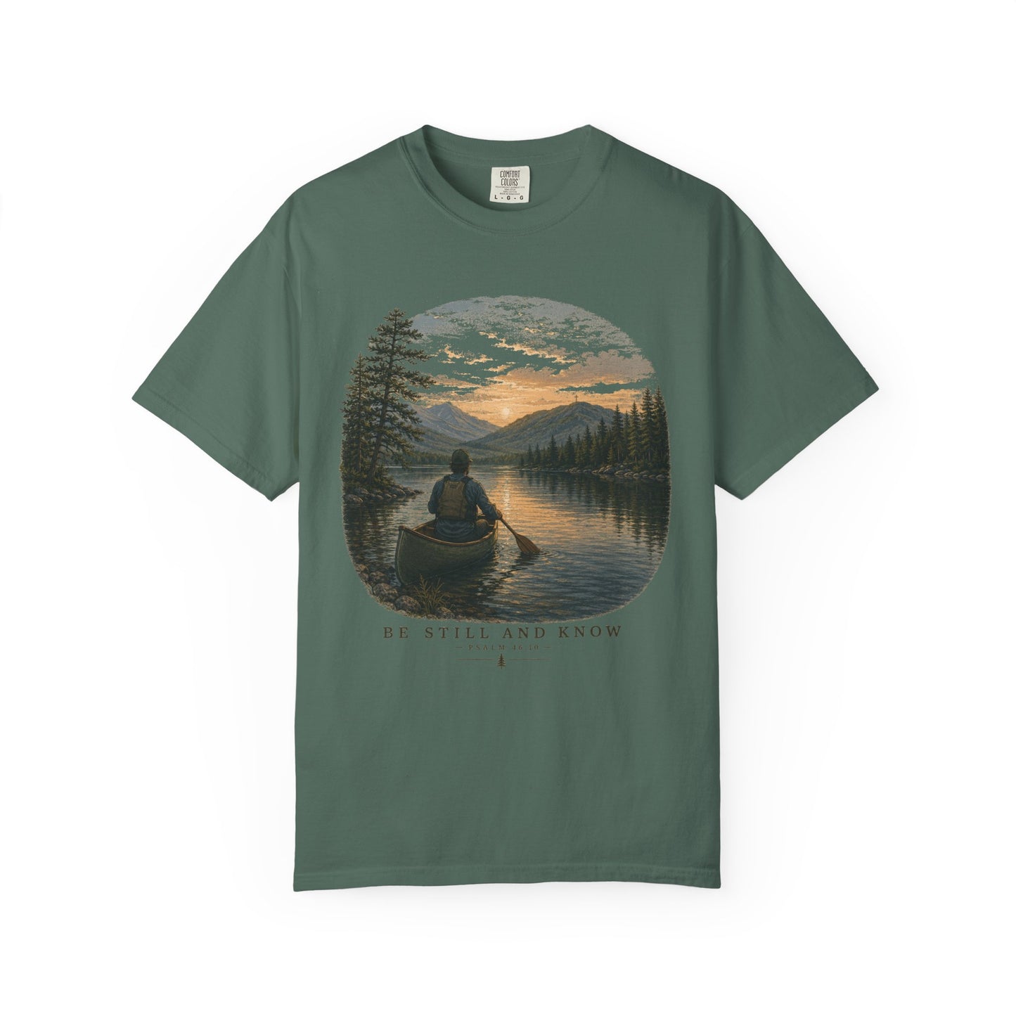 Be Still and Know Short Sleeve Unisex Meditative Canoe Nature Tee