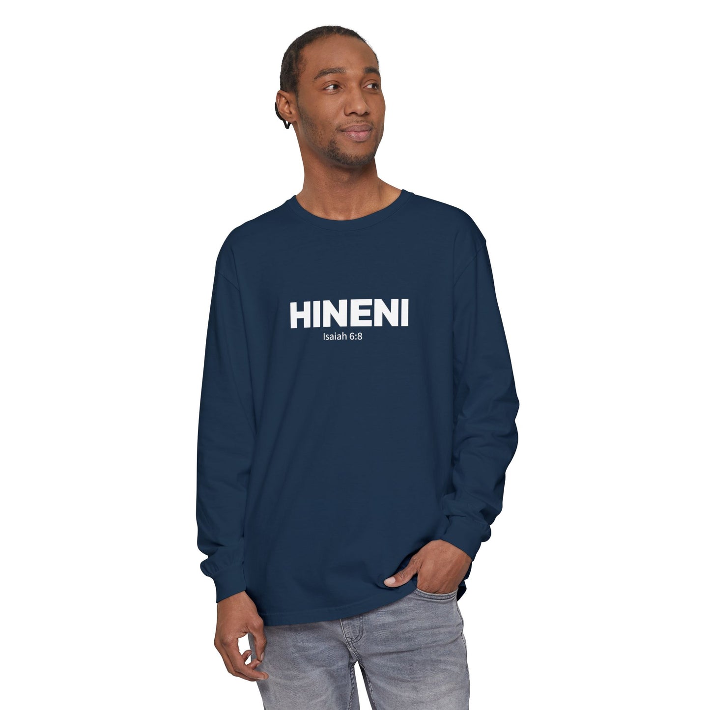 HINENI Isaiah 6: 8 Long Sleeve T-Shirt - Comfort Colors
